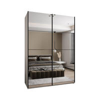 SCHWEBETÜRENSCHRANK 245,5/180/64 2-türig - Schwarz/Weiß, Holz/Metall (180/245/64cm) - Abiks Möbel