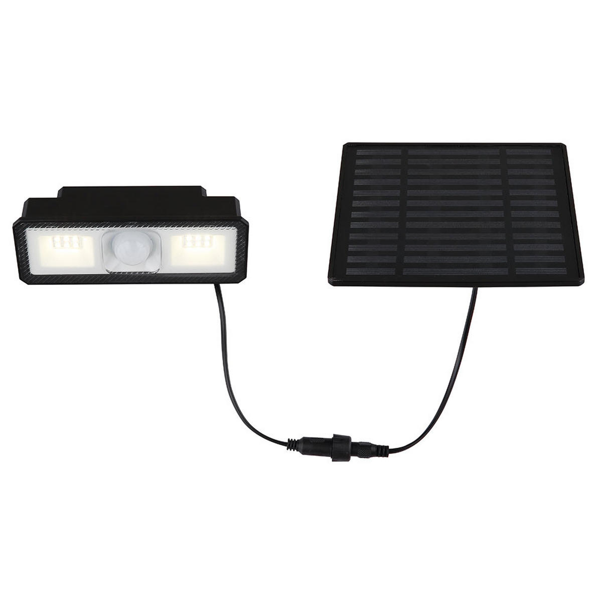 LED AUSSENLEUCHTE Solar Weiß Bewegungsmelder - Schwarz, Kunststoff (15/14.2/9cm) - Globo Lighting