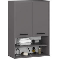 HÄNGESCHRANK Graphitgrau 64x94x30 cm - Silberfarben/Graphitfarben, Holzwerkstoff/Kunststoff (64/94/30cm) - Akord