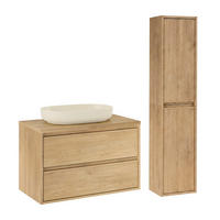 KOUPELNOVÝ NÁBYTEK 80cm Edmé 2er-Set Dřevo - hnědá, kompozitní dřevo (80/52.2/46cm) - Petits-meubles