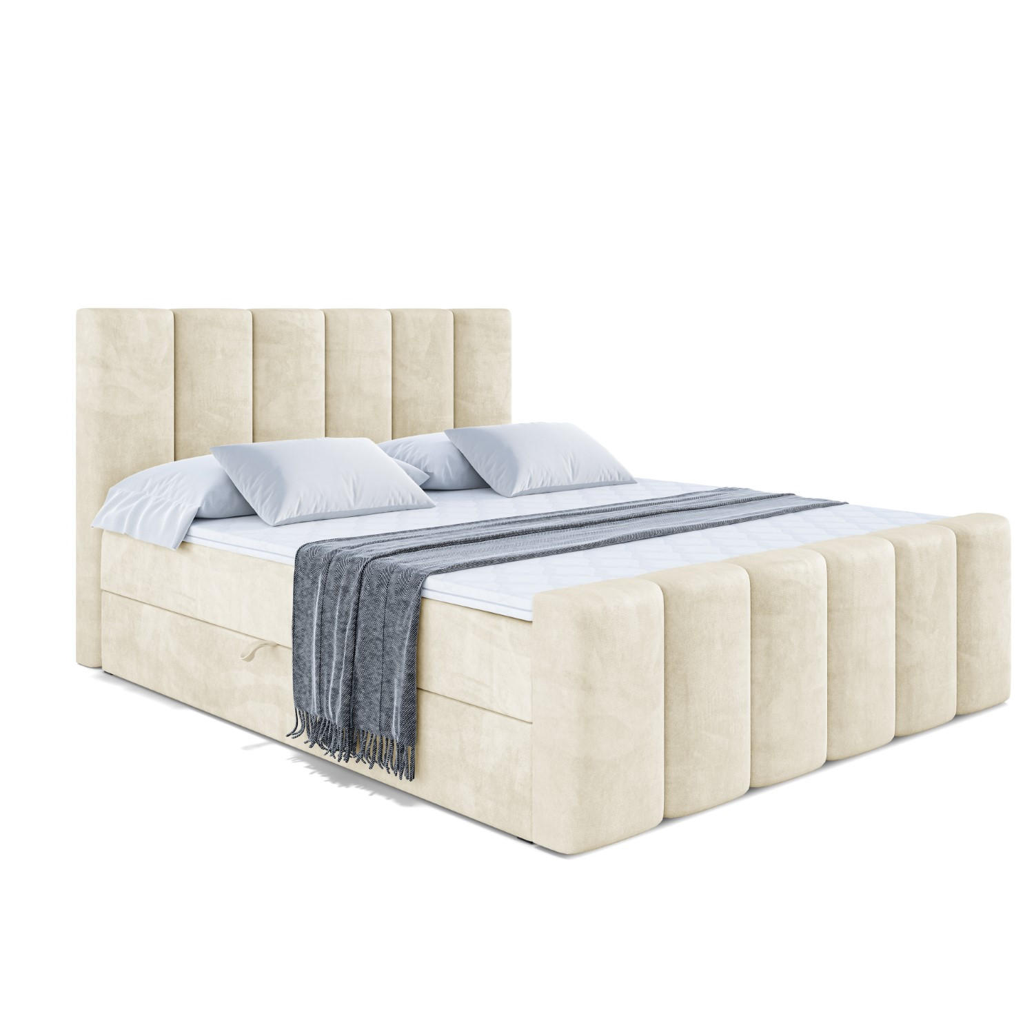 ALTDECOR AMERICKÁ postel BOXI1-Z – 200 x 200 cm – H3 – béžová