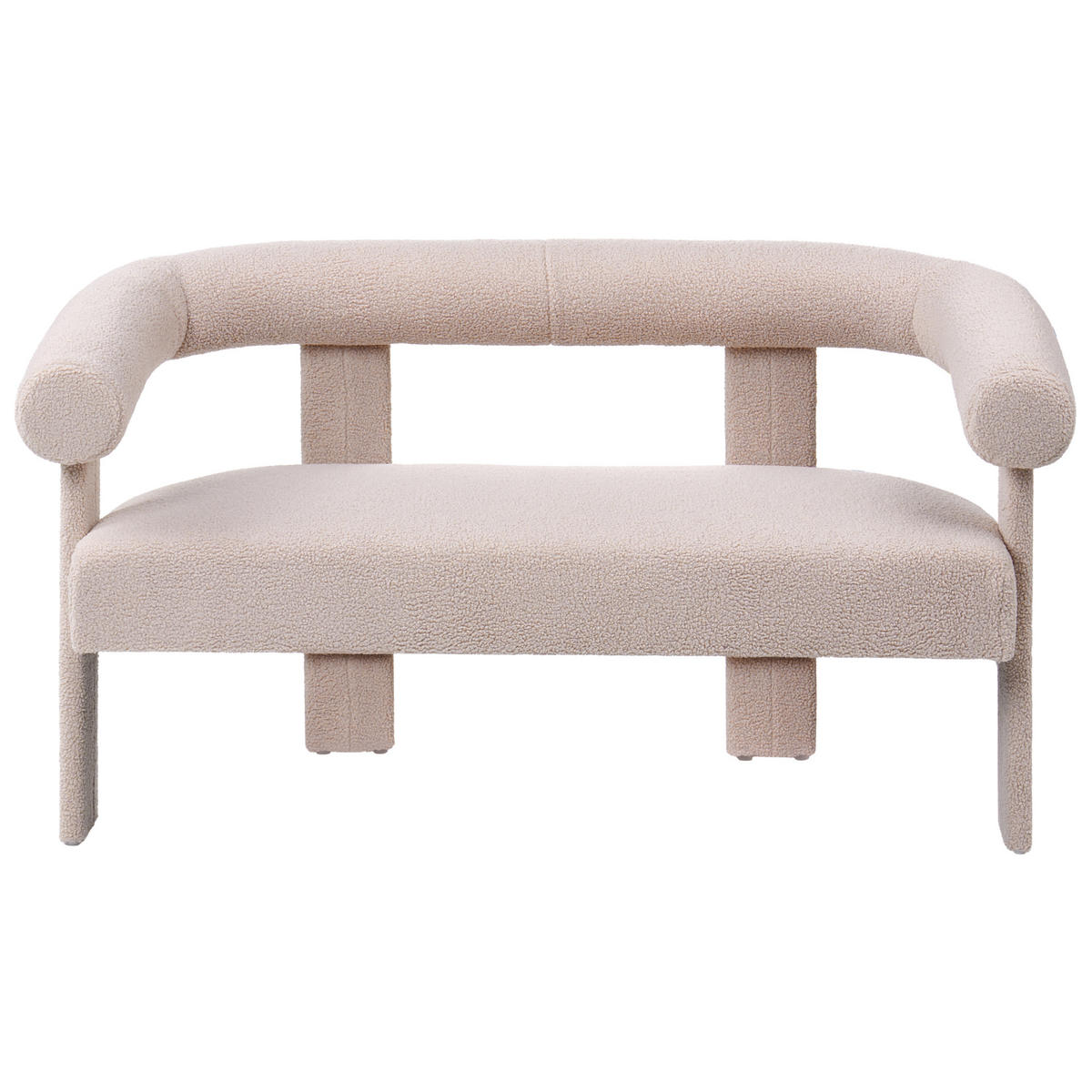 SADA POHOVEK Bouclé Světle béžová Ilbro - světle hnědá/béžová, textil (138/76/68cm) - Beliani
