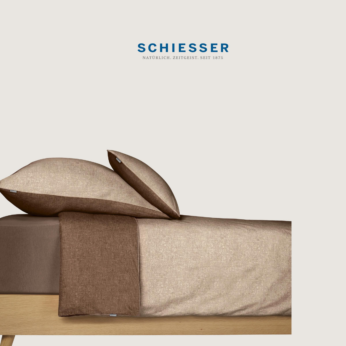 BETTWÄSCHESET Doubleface - Feinbiber - 2-teilig - 135 x 200 cm - Sand - Sandfarben, Textil (135/200cm) - SCHIESSER