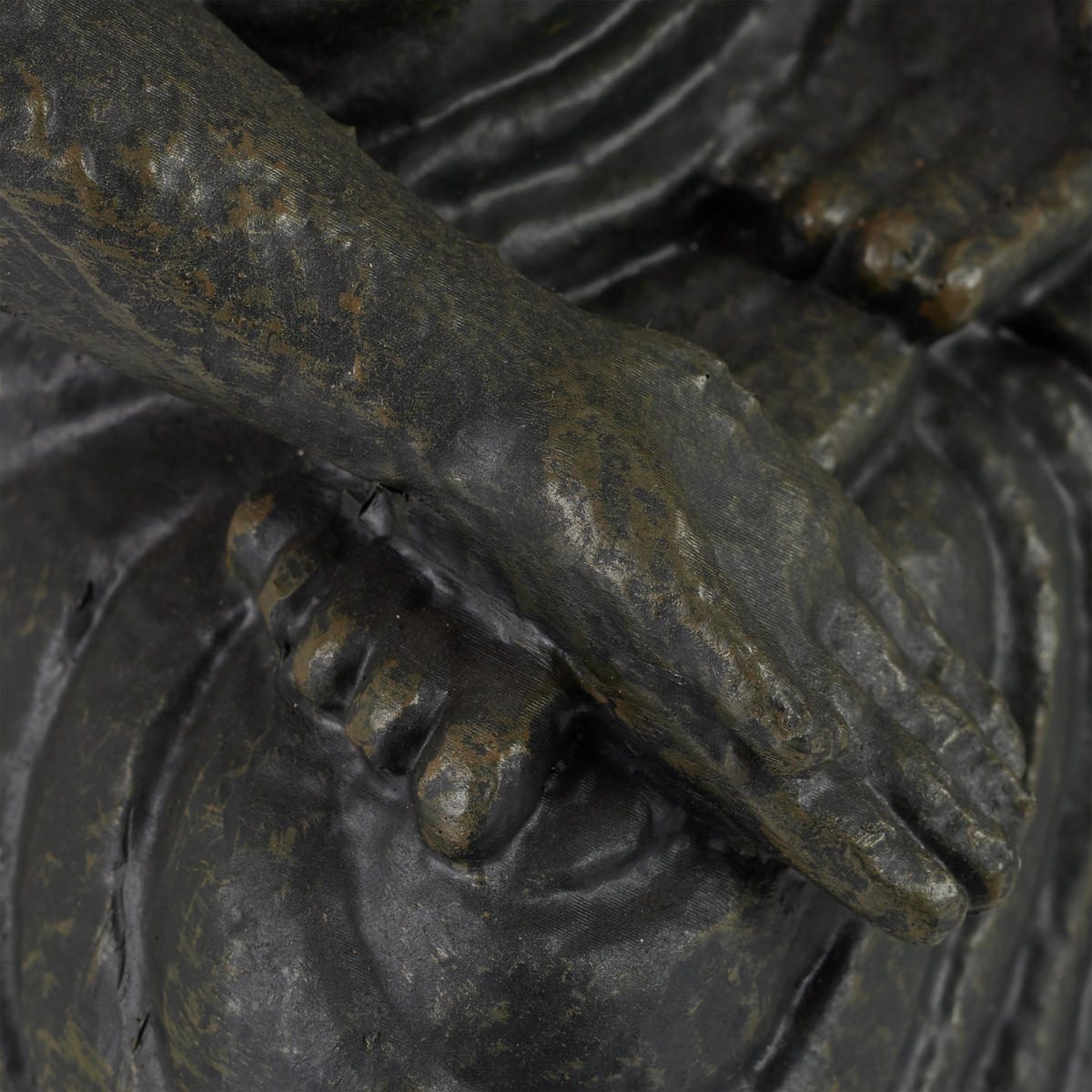 BUDDHAFIGUR - Anthrazit, Kunststoff (18/30/11cm) - Relaxdays