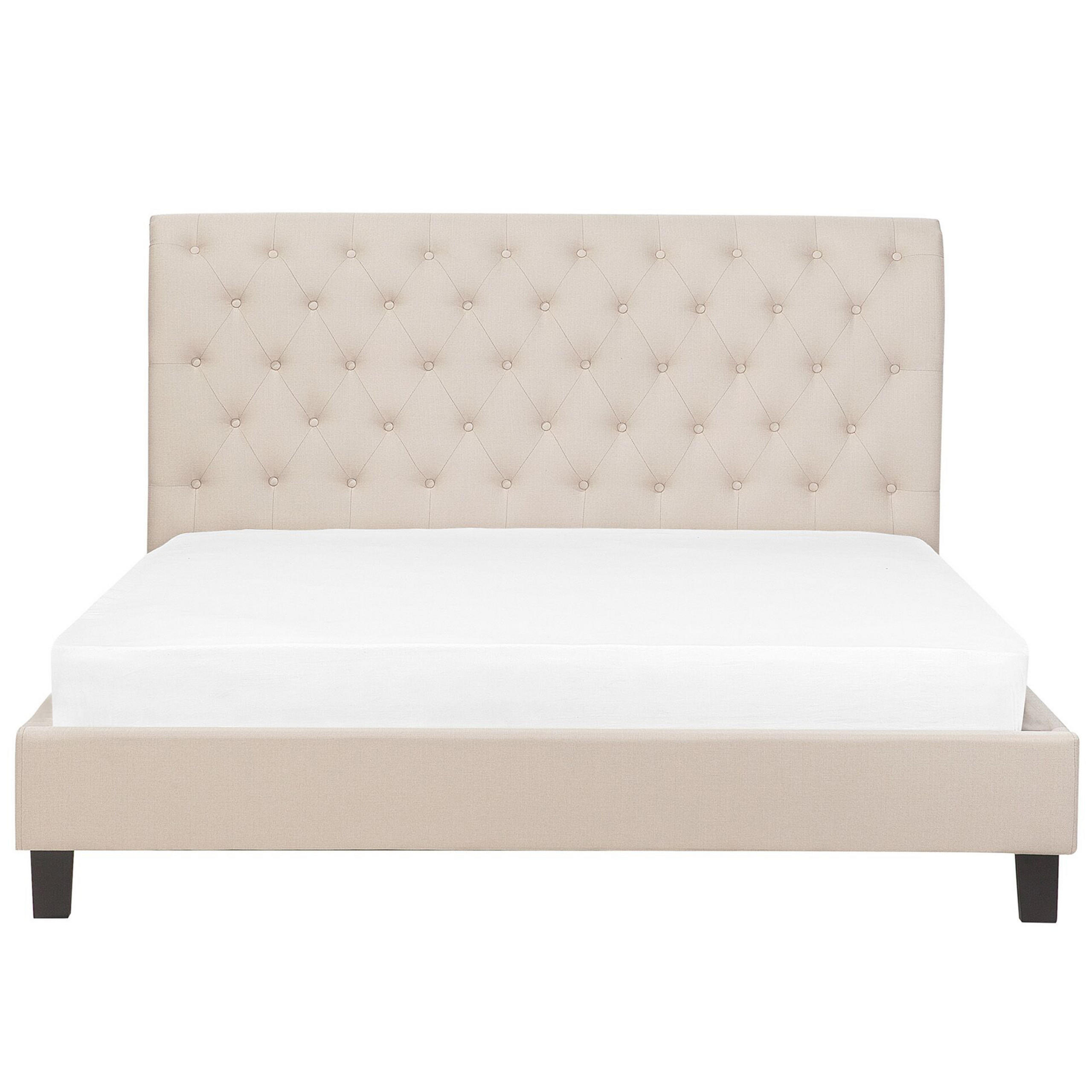 POLSTERBETT mit Lattenrost 180x200 cm Beige Reims - Beige, Textil (180/200cm) - Beliani