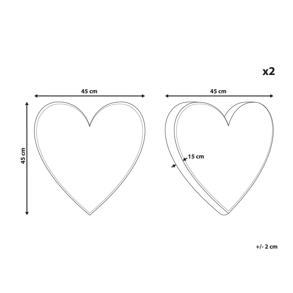 DEKOKISSEN 2er-Set Weiß 45/45 cm Rubia - Rot/Weiß, Naturmaterialien (45/45cm) - Beliani