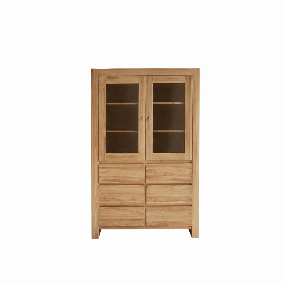 GESCHIRRSCHRANK Eden Natur aus Teak - Naturfarben, Holz (120/190/40cm) - Tikamoon