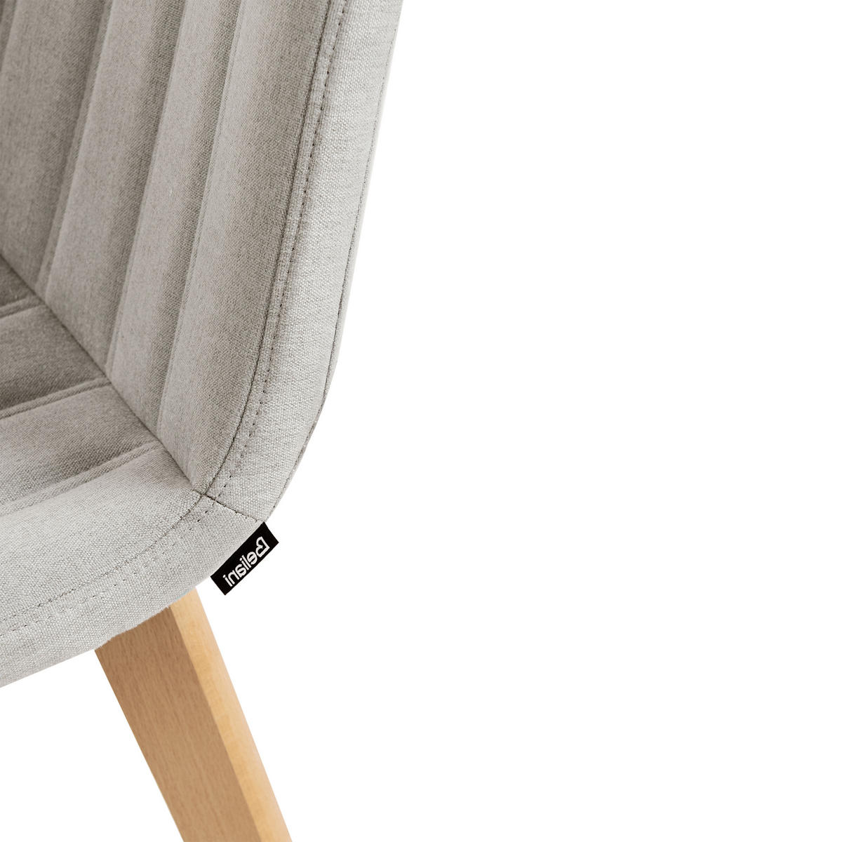 ESSZIMMERSTUHL 2er-Set Hellgrau Calgary - Hellgrau/Braun, Textil (48/86/56cm) - Beliani