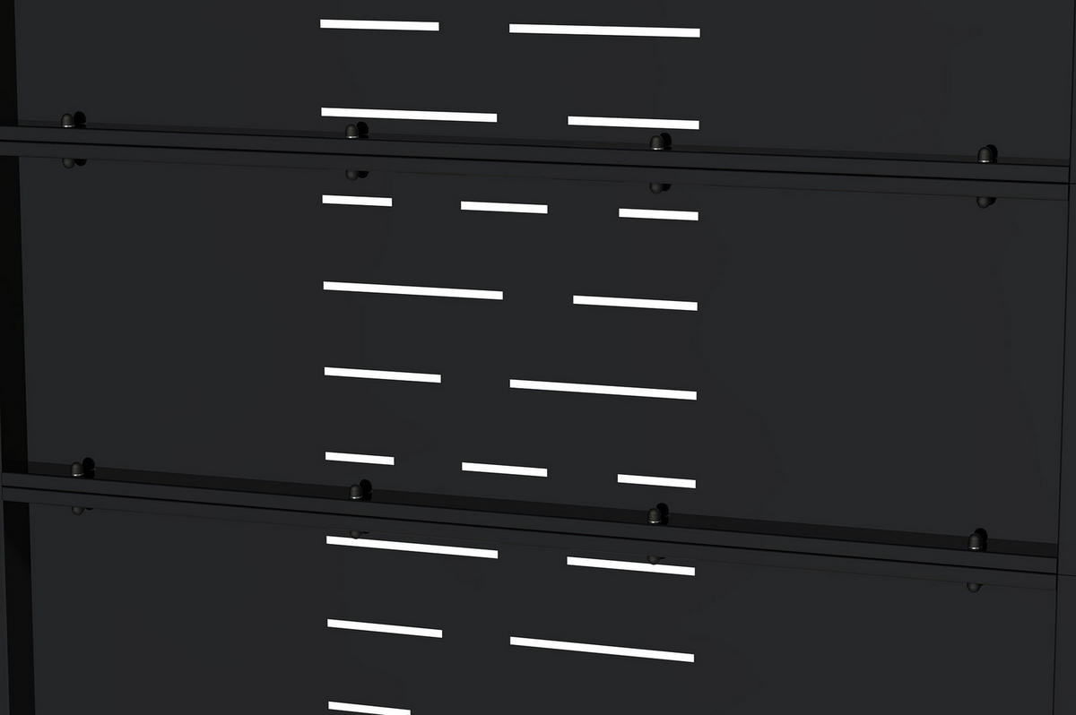 TOR aus mattschwarzem Stahl 3 m NALI ARLBERG H.160 cm - Schwarz, Metall (293/160cm) - Casanoov