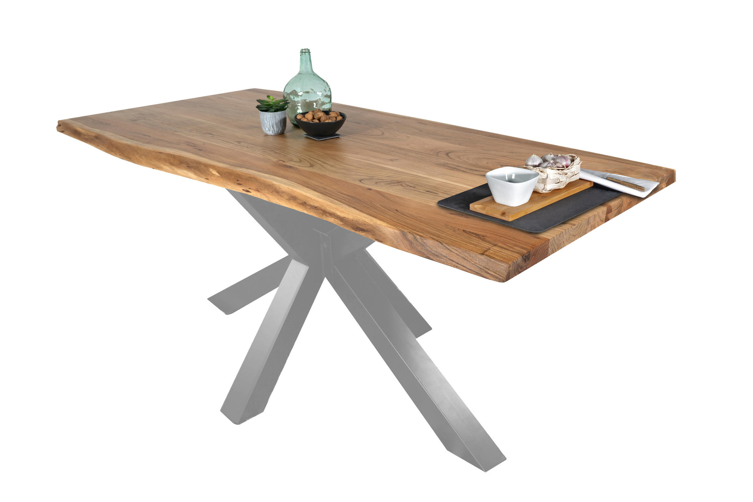 ESSTISCH TIM - Beige/Silberfarben, Holz (80/120/77cm) - SAM