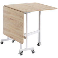 ESSTISCH, Küchentisch mit Rollen, Klapptisch für 4-6 Personen, für Küche, Eiche - Eichefarben, Kunststoff (80/73/120cm) - HOMCOM