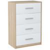 KOMMODE Bodo 4S Sonoma Eiche-Weiß 60/35/75 cm 4 Schubfächer - Weiß/Sonoma Eiche, Holzwerkstoff (60/75/35cm) - Matkam Möbel