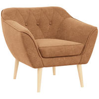 SESSEL Pirs 1 Sitzer Strukture Orange - Orange/Braun, Holz/Textil (80/75/74cm) - MKS
