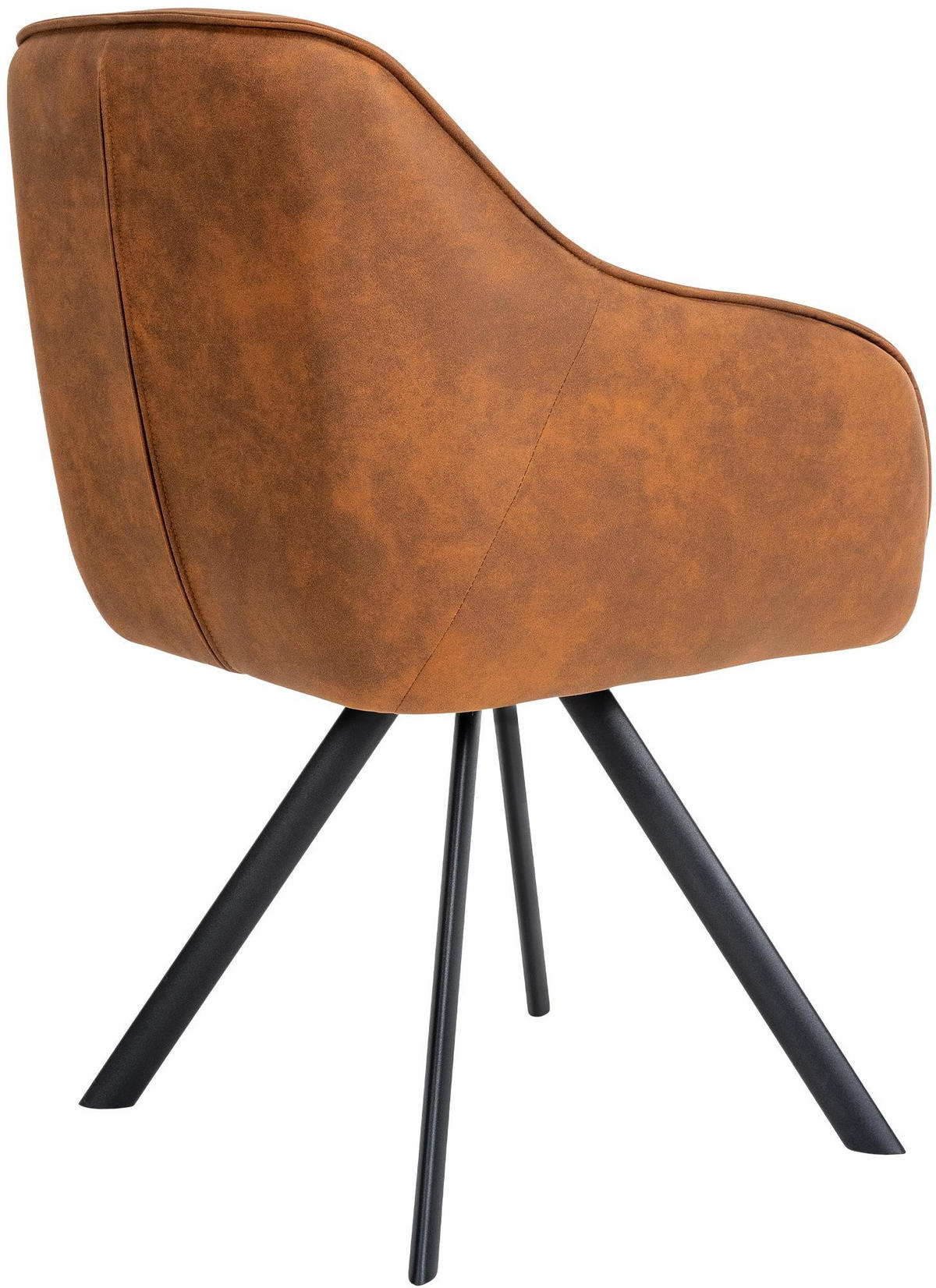 ARMLEHNENSTUHL Vintage Stoff hellbraun - Hellbraun/Schwarz, Textil/Metall (57/90/63cm) - CLP