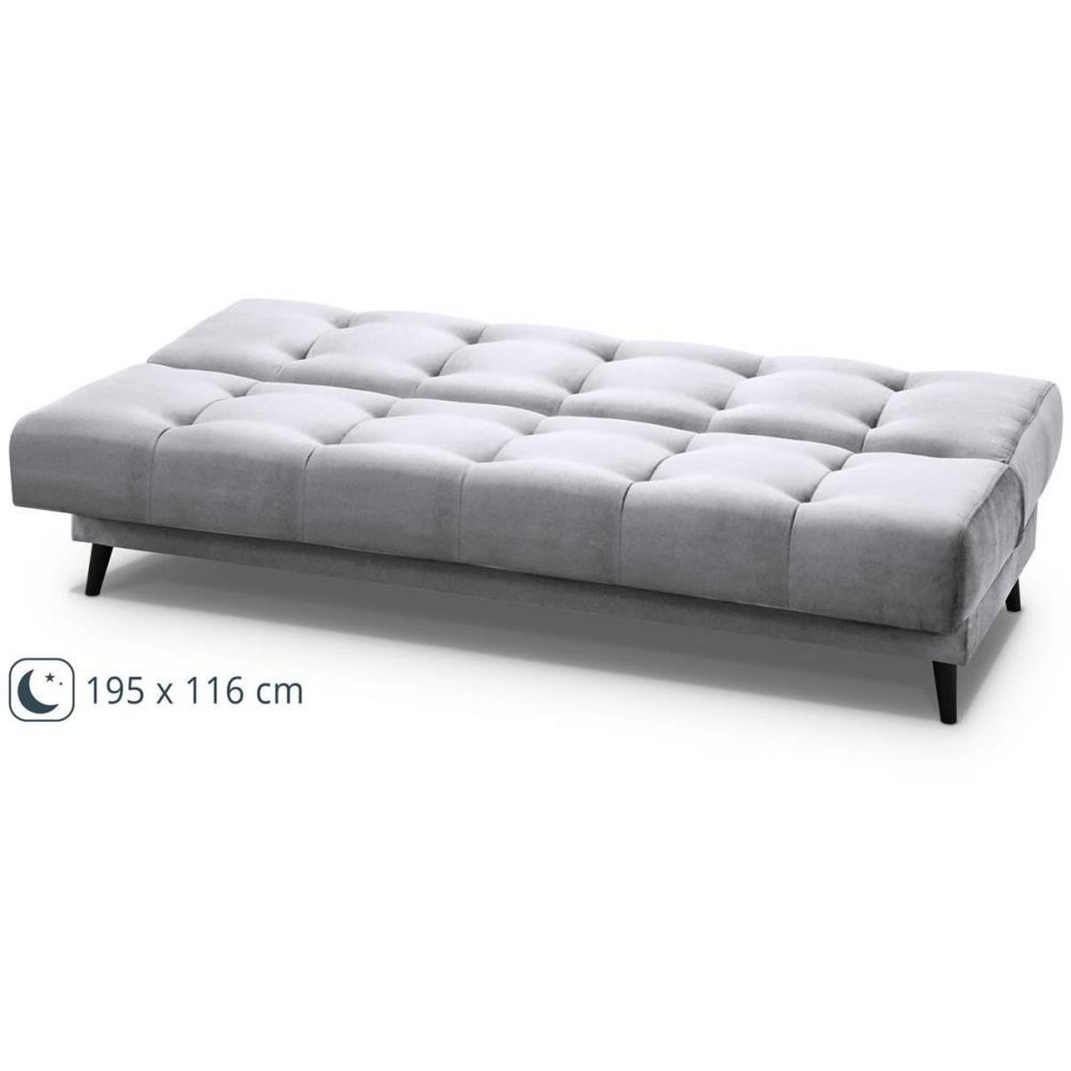 3-SITZER Schlafsofa Nancy hellgrau - Hellgrau, Holz/Textil (220/89/93cm) - Beautysofa