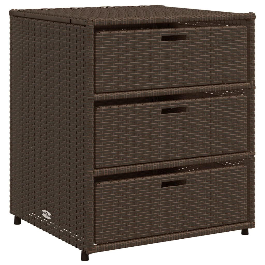 GARTENSCHRANK Braun 55x59x69 cm Poly Rattan - Braun, Kunststoff (55/69/59cm) - furnicato