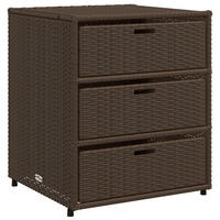 GARTENSCHRANK Braun 55x59x69 cm Poly Rattan - Braun, Kunststoff (55/69/59cm) - furnicato