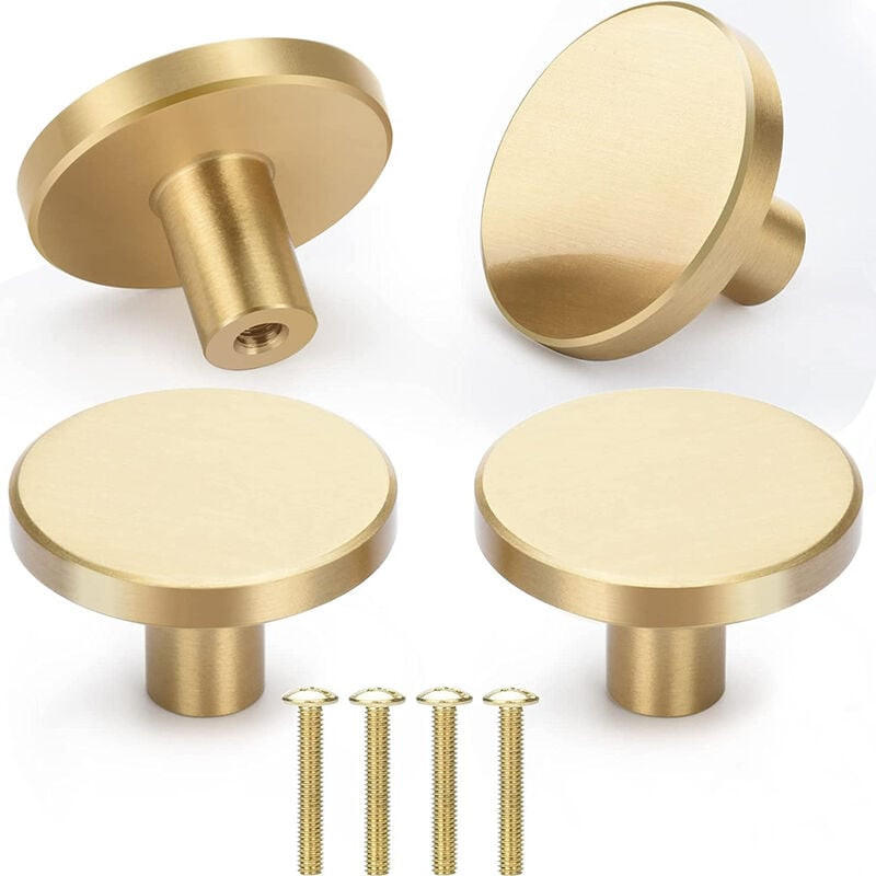 SCHRANKKNOPF Gold 4er-Set 33 mm Messing - Orange, Metall (3.3/2/3.3cm)