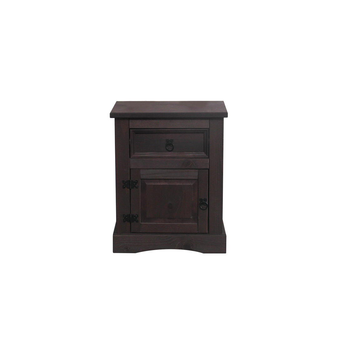 ebuy24 Nachtschrank Schwarz 53x66x38 cm