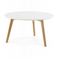 COUCHTISCH rund MDF Eiche skandinavisch weiß modern - Eichefarben/Weiß, Eichenholz/Holz (90/90/45cm) - KADIMA DESIGN