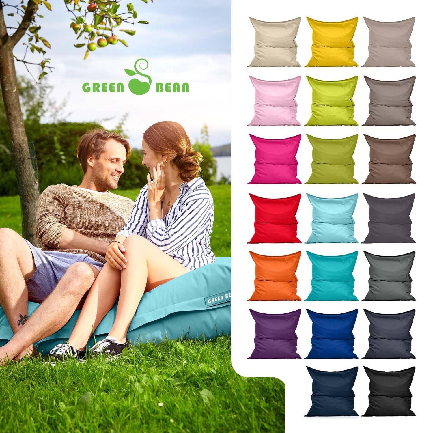 SITZSACK XXL "Square" 140x180cm - 380 L - Hellblau, Textil (140/25/180cm) - Green Bean