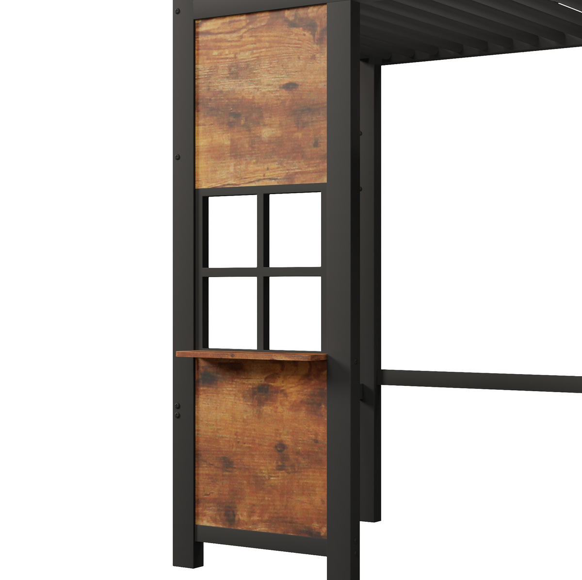 HOCHBETT 90x200 cm in Schwarz mit Stauraumtreppe und offenem Spielbereich - Schwarz, Holzwerkstoff (90/200cm) - IVMEU