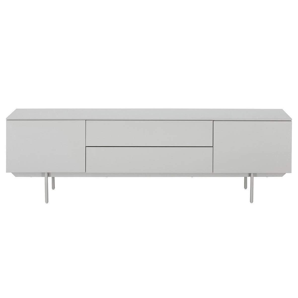 TV-LOWBOARD - Hellgrau - Hellgrau, Holzwerkstoff/Metall (180/55/42cm) - home24