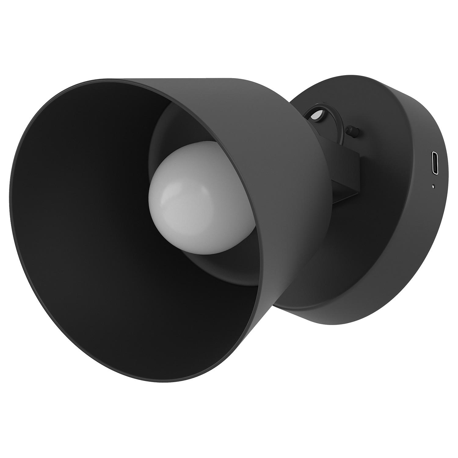 AKKU-WANDLEUCHTE inkl. Fernbedienung - 3-Stufen-Dimmer - Eisen - Schwarz, Metall (12/15/16cm) - home24