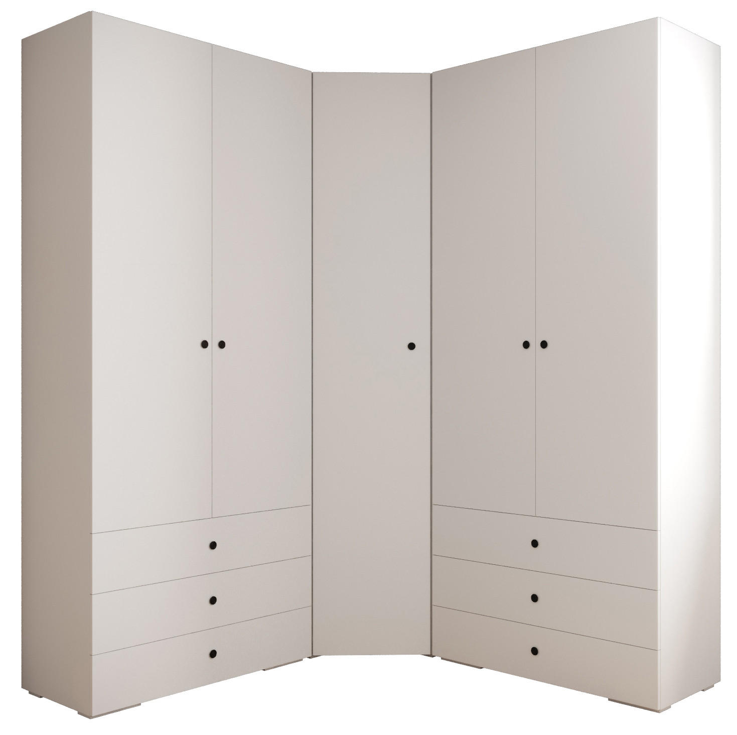 GARDEROBEN-SET 236,7/181,7/47 - Schwarz/Weiß, Holz/Kunststoff (181.7/236.7/47cm) - Abiks Möbel