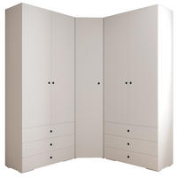 GARDEROBEN-SET 236,7/181,7/47 - Schwarz/Weiß, Holz/Kunststoff (181.7/236.7/47cm) - Abiks Möbel