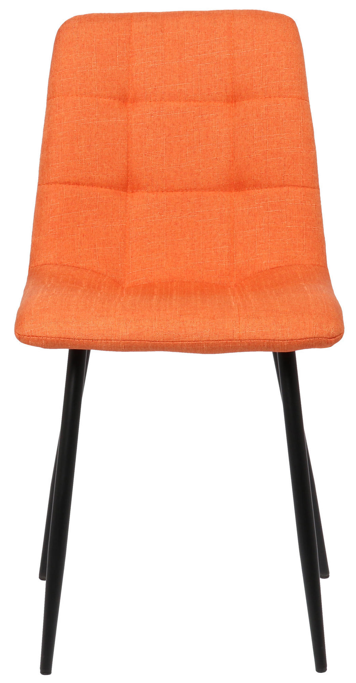 ESSZIMMERSTUHL Till, 2er Set Stoff, Gestell Metall matt Schwarz Orange - Schwarz/Orange, Textil/Metall (45/88/52cm) - TPFLiving