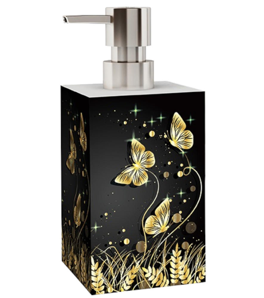 Sanilo Seifenspender Schwarz, Gold 7x12x7 cm