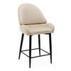 BARHOCKER BERGAMO gepolsterter mit Steppung - beige - Samt Velour - Beige/Schwarz, Textil/Metall (56/106/61cm) - NEW HOME