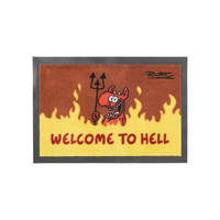 FUSSMATTE Ralph Ruthe Welcome to Hell Teufel Braun 39 x 58 cm - Braun, Kunststoff (39/58cm) - United Labels