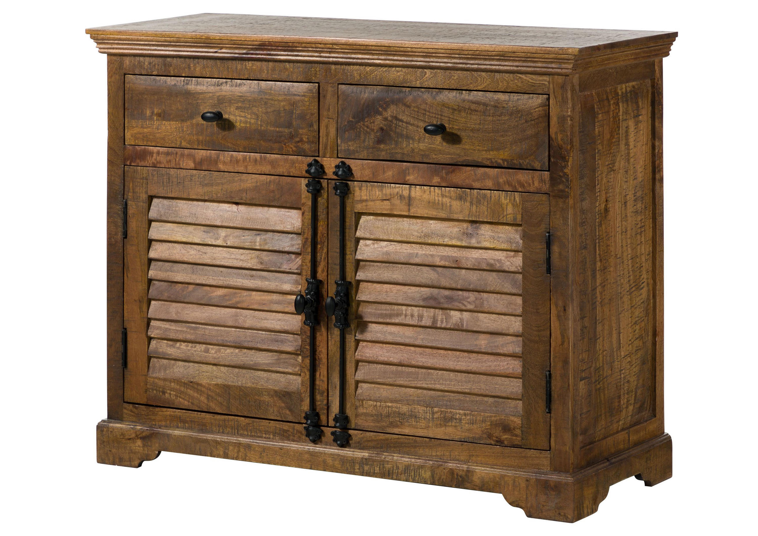 SIDEBOARD Mango 110x45x90 dunkelbraun geölt RODEZ #119 - Dunkelbraun, Holz (110/90/45cm) - Massivmoebel24