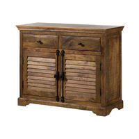 SIDEBOARD Mango 110x45x90 dunkelbraun geölt RODEZ #119 - Dunkelbraun, Holz (110/90/45cm) - Massivmoebel24