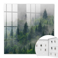 SCHLÜSSELBOX Weiß 30x30 cm – Türöffnung nach rechts - Nebelwald - Grün, Metall (30/30/5cm) - TULUP