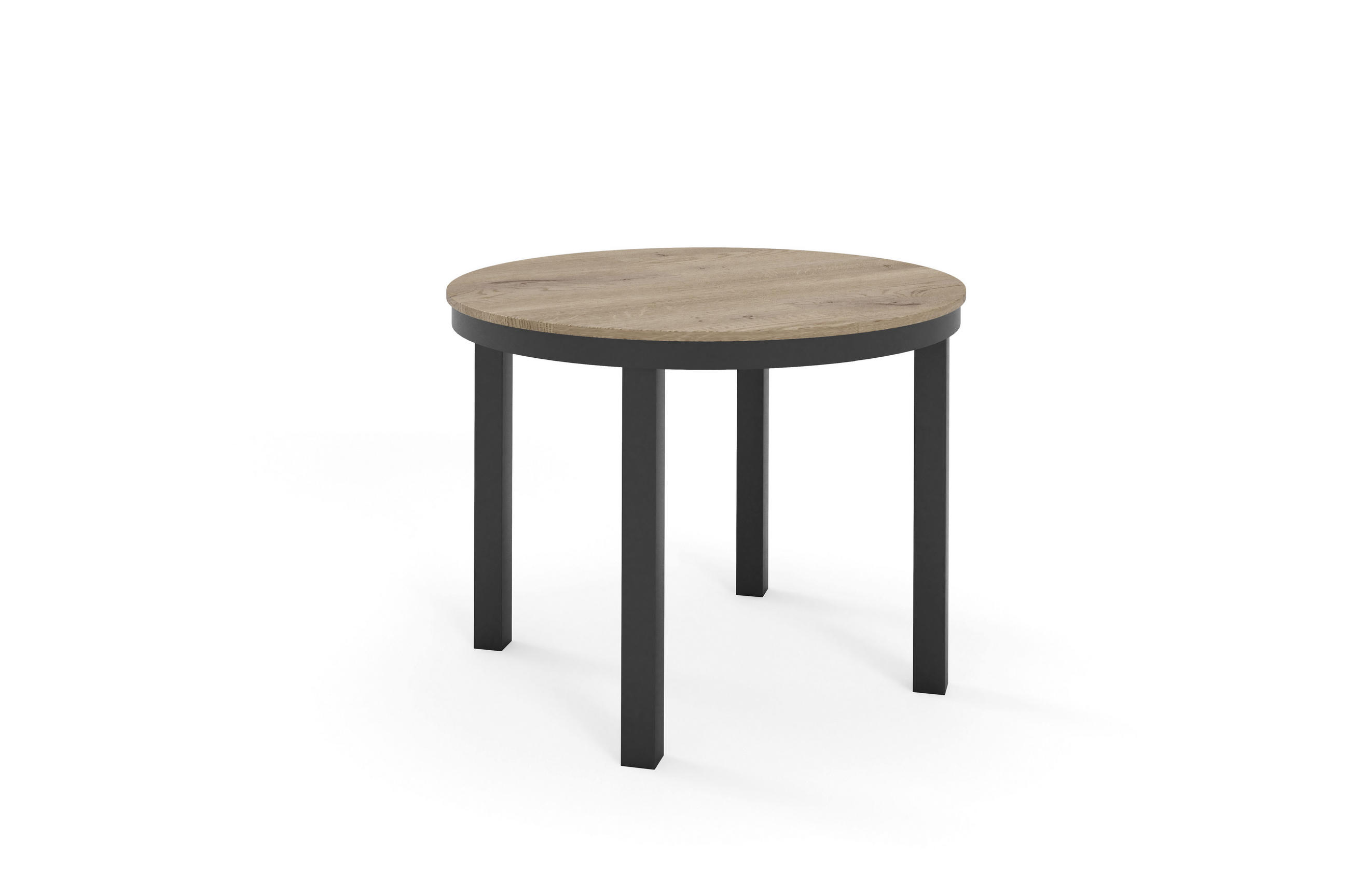 ESSTISCH BERNARDIN - Terracotta/Schwarz, Holzwerkstoff/Metall (100/100/76cm) - Meblini