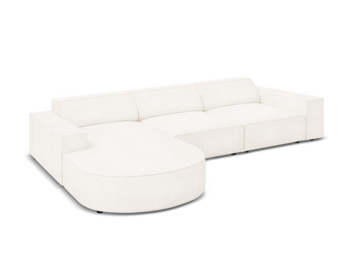 ECKSOFA links Jodie aus Boucle beige 4 Sitzplätze - Beige, Textil (166/284cm) - Micadoni