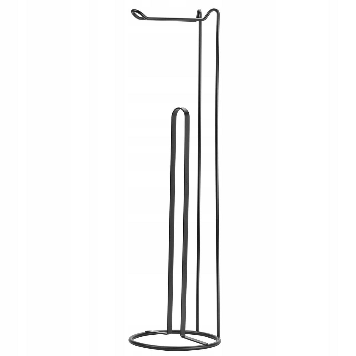 STÄNDER für Toilettenpapierhalter, schwarz - Schwarz, Metall (15/54cm) - KADAX