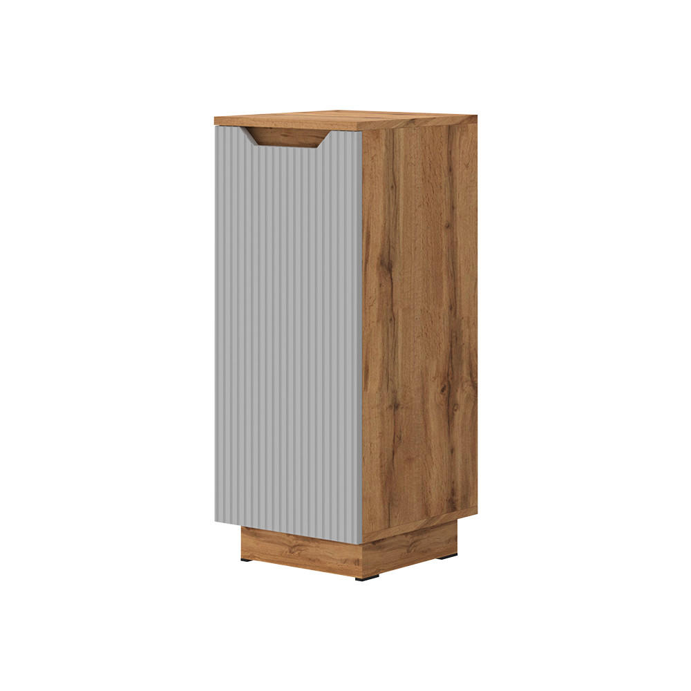 MIDISCHRANK Lotta Eiche/grau gestreift 33.4 x 81.9 cm - Eichefarben/Grau, Holzwerkstoff (33.4/81.9/35cm) - Vicco