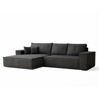 ECKSOFA MIT SCHLAFFUNKTION Maze Anthrazit Samtstoff - Anthrazit/Schwarz, Holz/Holzwerkstoff (294/185cm) - Maison de Reve
