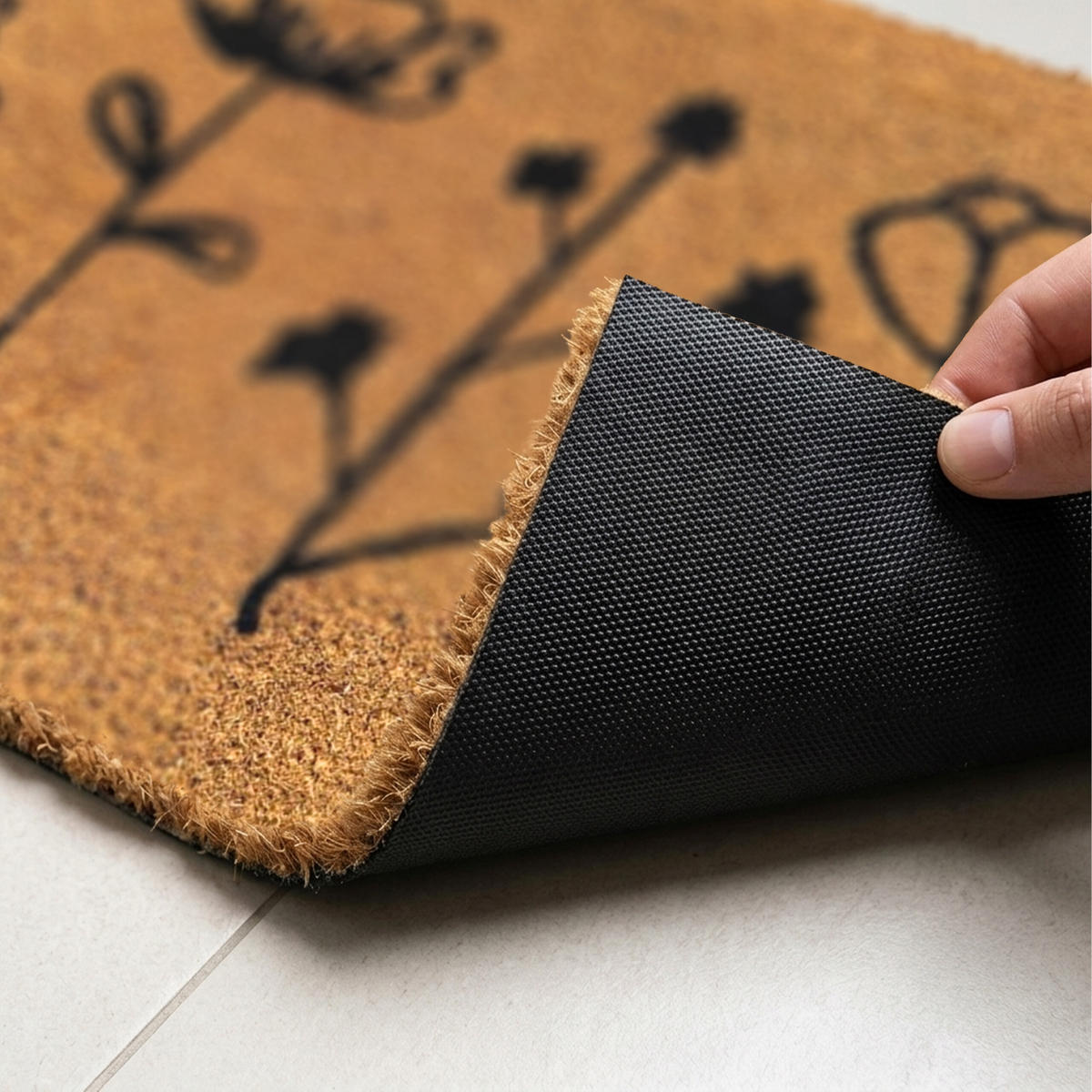 ROHOŽ - svetlohnedá, textil/plast (60/40cm) - Relaxdays