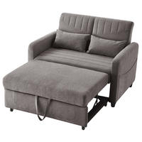 SCHLAFSOFA 2-Sitzer ausziehbar mit 3-stufiger Rückenlehne - Grau, Kunststoff (114/82.5/77cm)