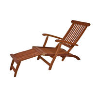 DECKCHAIR Nina verstellbar Natur Eukalyptus Liegestuhl - Naturfarben, Holz (56/92/163cm) - DELUKE