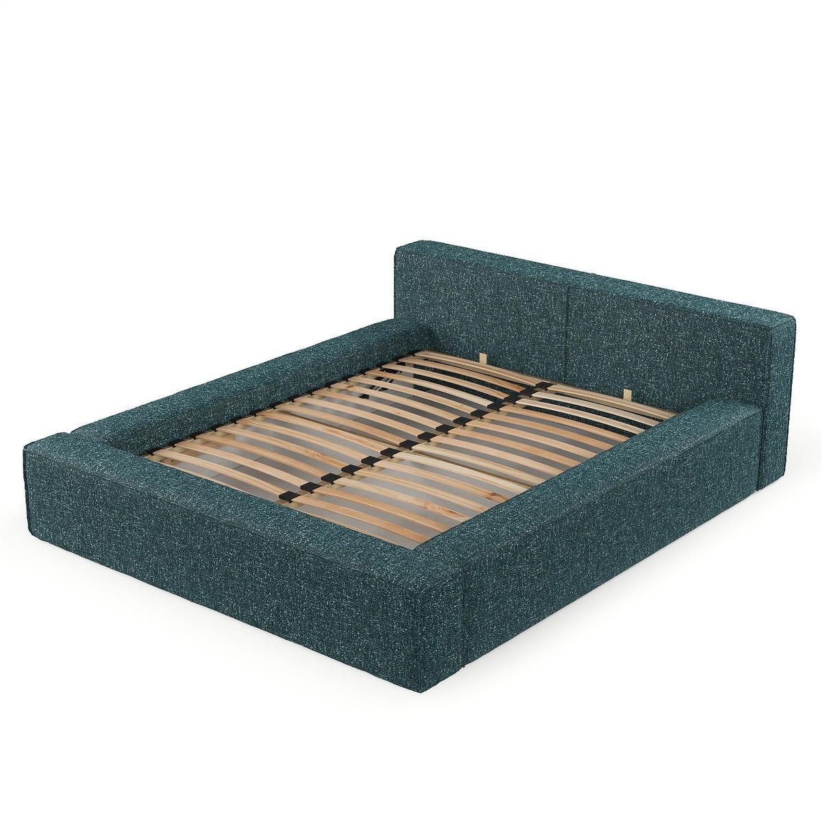 POLSTERBETT Casto mit Stauraum 160/200 cm Grün im Blur Stoff - Schwarz/Naturfarben, Holz/Holzwerkstoff (160/200cm) - AltaBeds