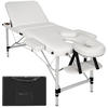 MASSAGELIEGE 3 Zonen, 210 x 95 x 90 cm,weiß - Weiß, Metall (61/68/180cm) - tectake