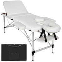 MASSAGELIEGE 3 Zonen, 210 x 95 x 90 cm,weiß - Weiß, Metall (61/68/180cm) - tectake