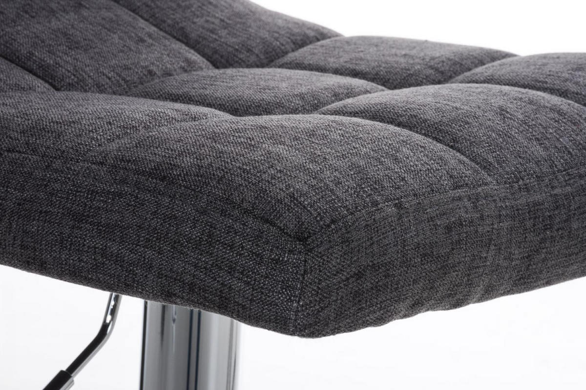 BARHOCKER Stoff hellgrau - Chromfarben/Hellgrau, Textil/Metall (46/94/47cm) - CLP