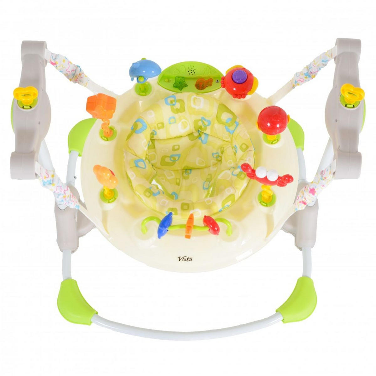 LAUFLERNHILFE Vista beige/gelb mit Spielcenter, Musik, Licht, MP3-Anschluss, Höhe einstellbar - Beige, Kunststoff (60/92/72cm) - Moni